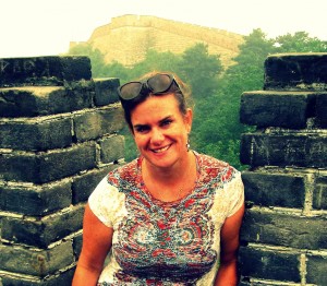 Here's the Dear Librarian at the massive, impressive Great Wall of China.